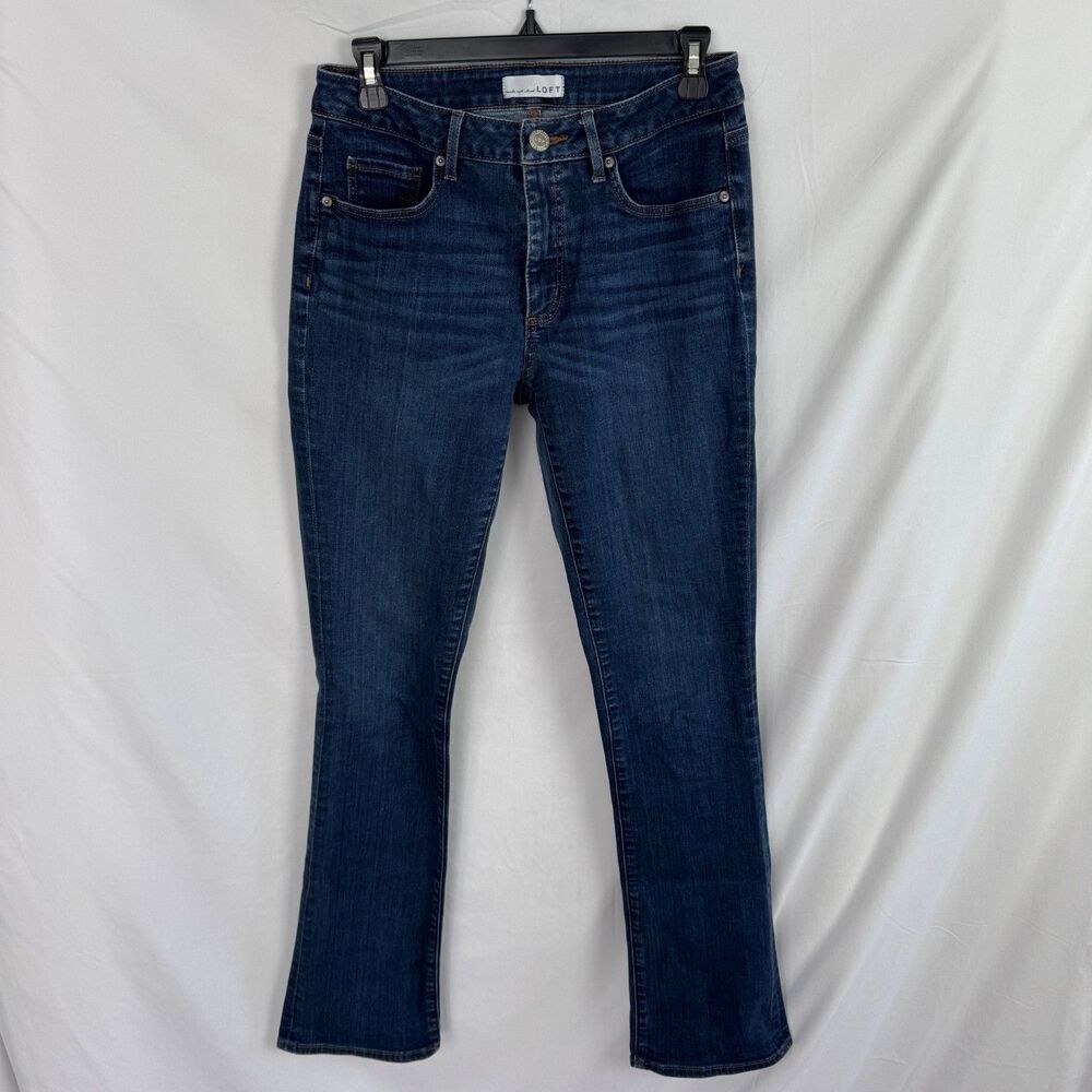 Ann Taylor LOFT Women's Jeans Size 6/28 Curvy Boot Cut Dark Wash Blue Denim